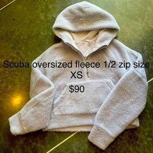 Oversized fleece scuba 1/2 zip, size XS/S
